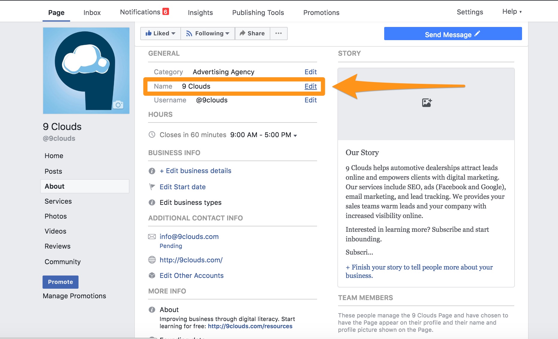 how to edit name in facebook page 2024