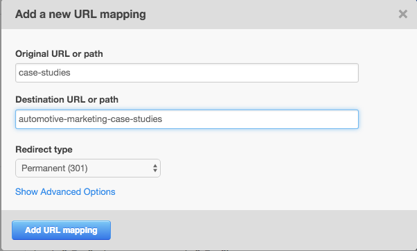 Set up a 301 redirect in hubspot with the URL Mappings tool