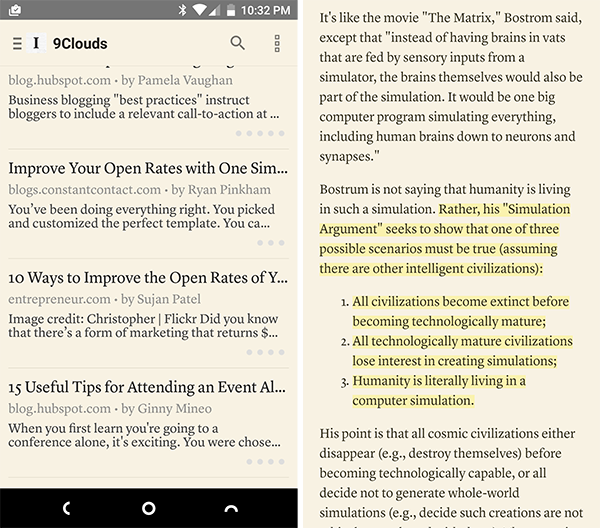 instapaper on android