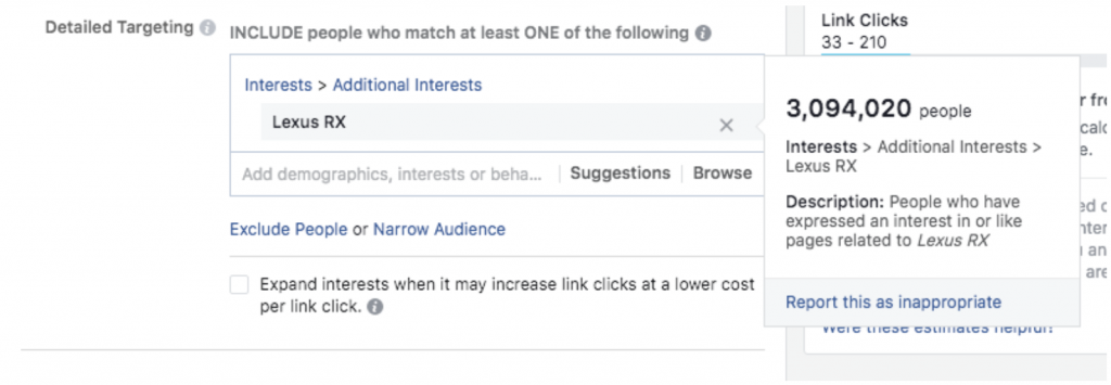 targetowanie oparte na zainteresowaniach w Facebooku