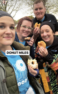 So happy to get donuts after the race!