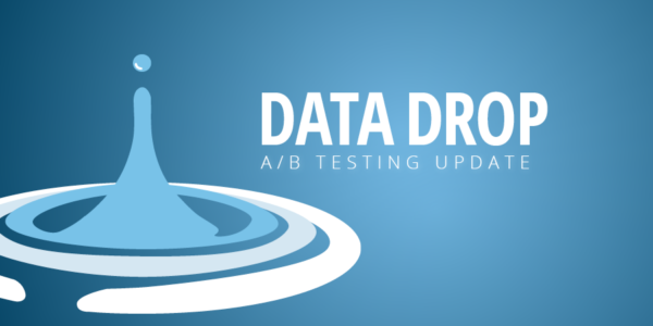 "Data Drop" A/B Testing Graphic