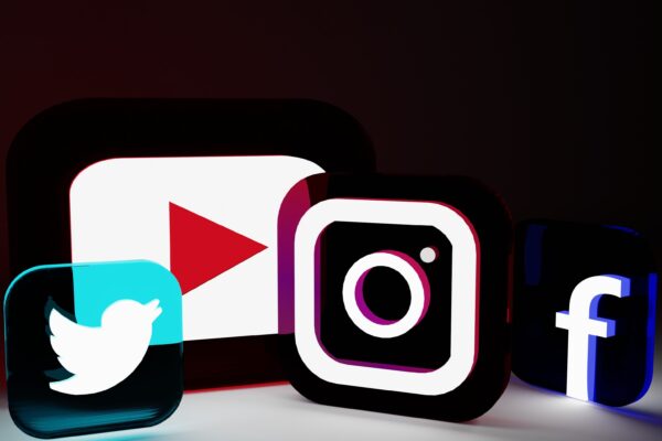 Popular social media logos with black background