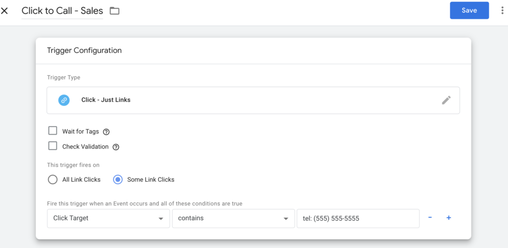 set up click to call tracking in Google Tag Manager