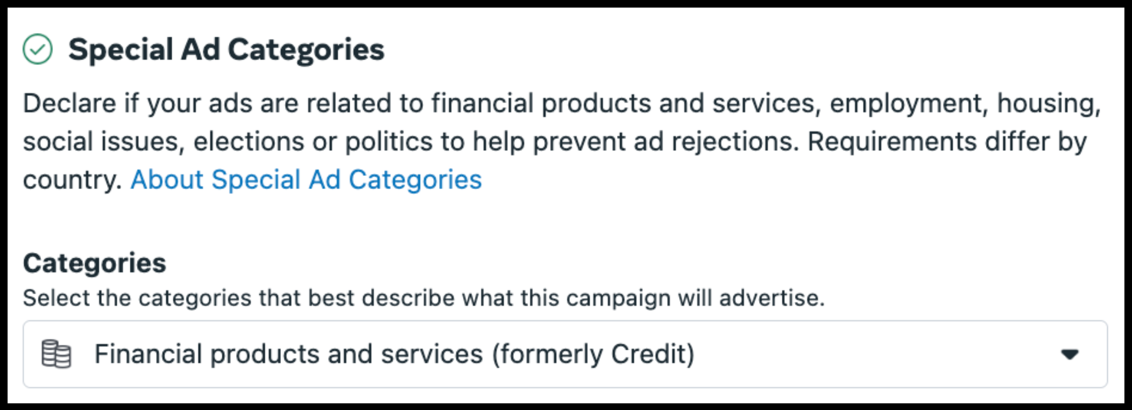special ad category