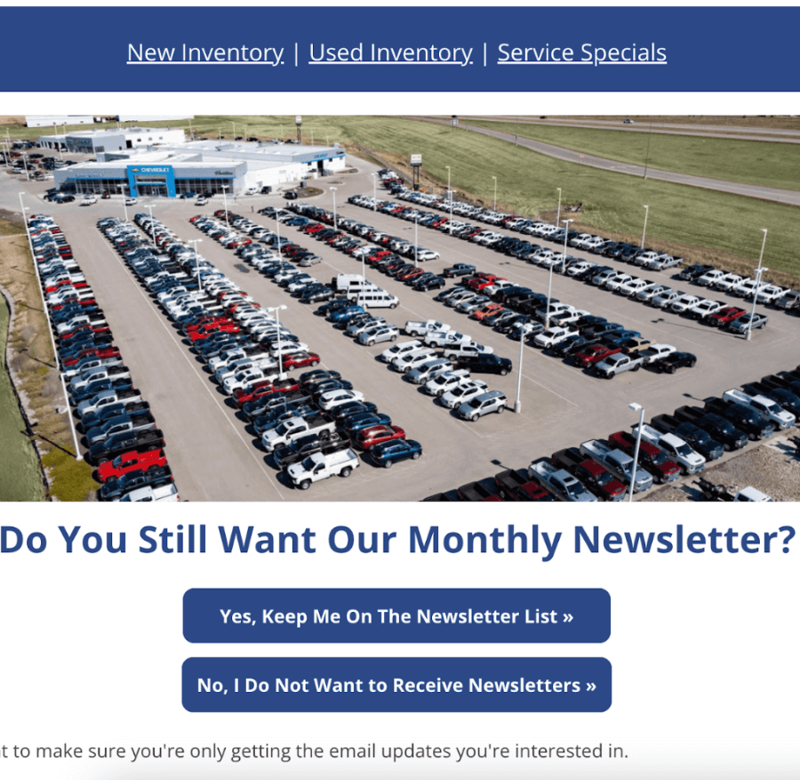 Email screenshot - contact re-engagement example